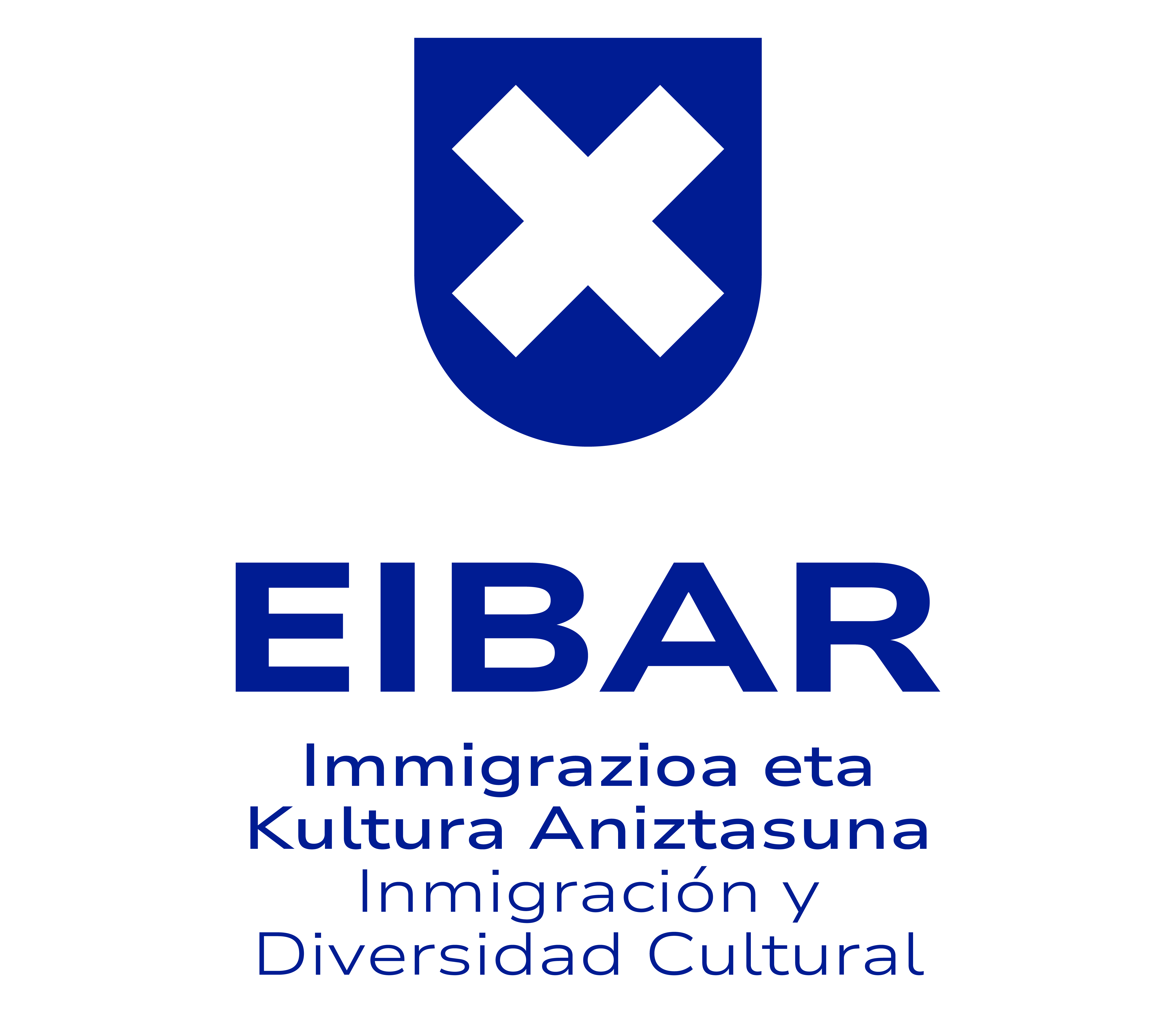 Immigrazioa eta Kultura Aniztasuna bertikala urdina